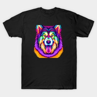 Malamute Trippy Tribal Sled Dog Design T-Shirt